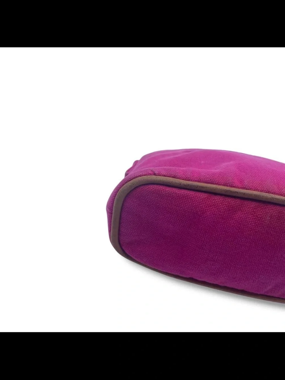 Hermes Hot Pink Canvas Cosmetic Pouch with Embossed H